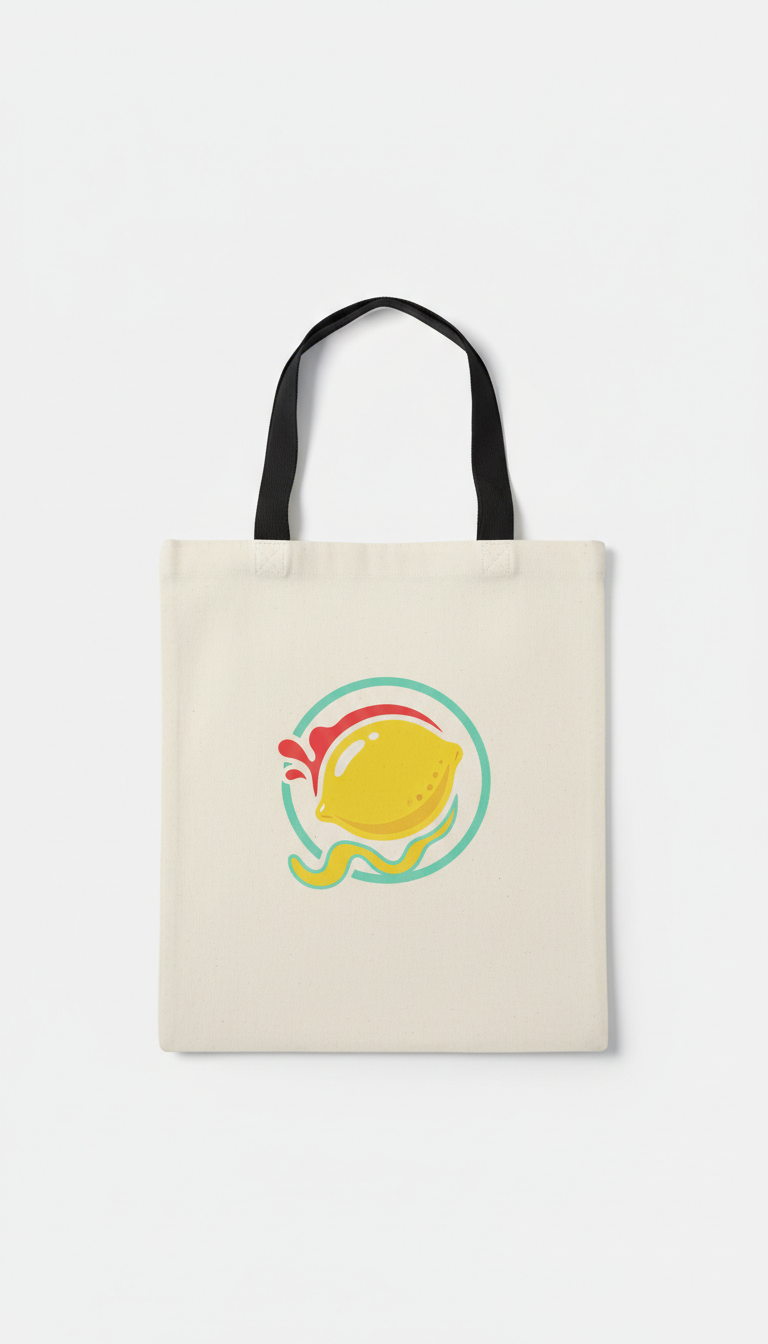 Lemon pop canvas tote bag