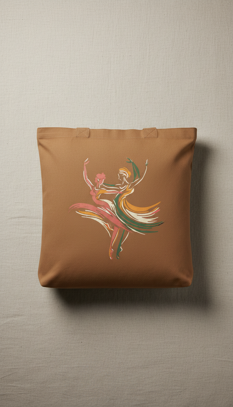 Café Brown Dance Graphic Tote Bag